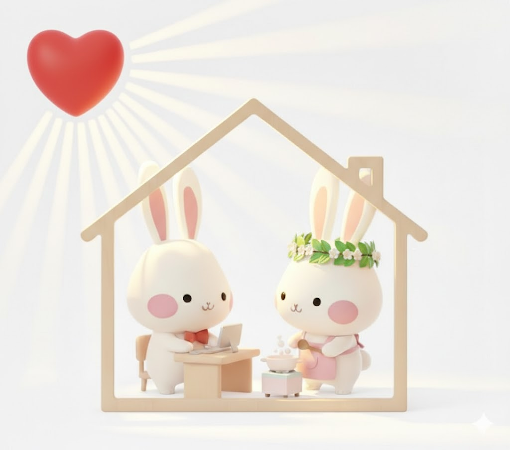 함께 사는 두 토끼